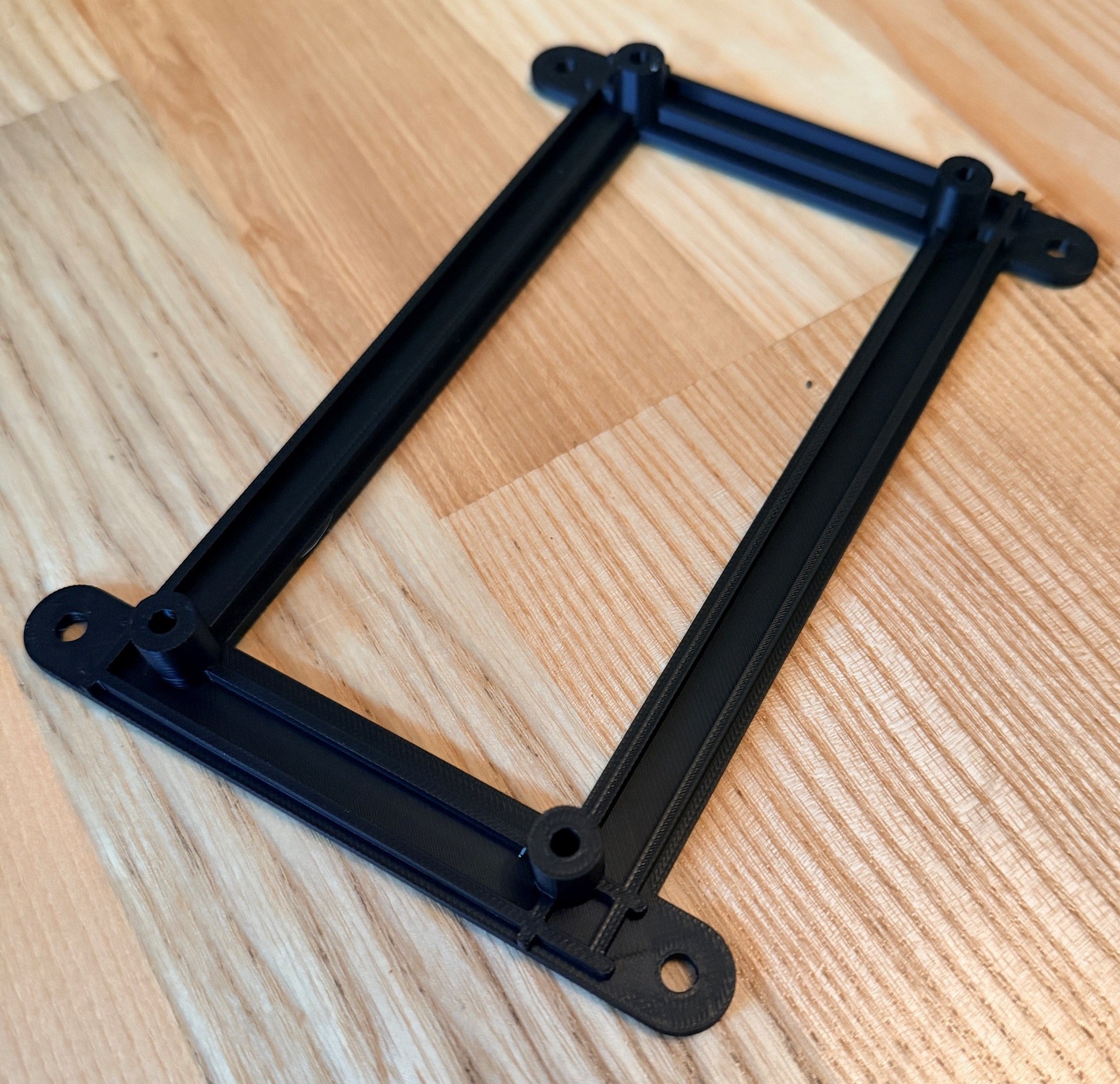 Black capacitor bank mount frame before installation