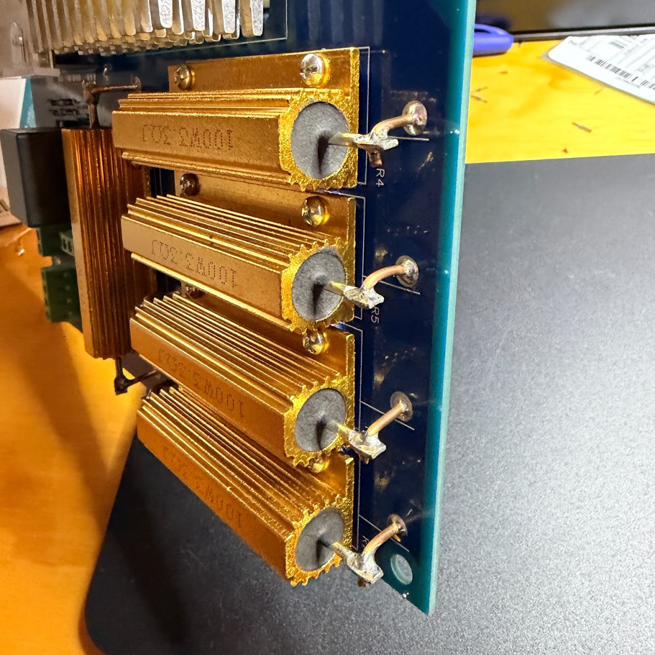 Power resistors mounted on Energy360 main circuit board