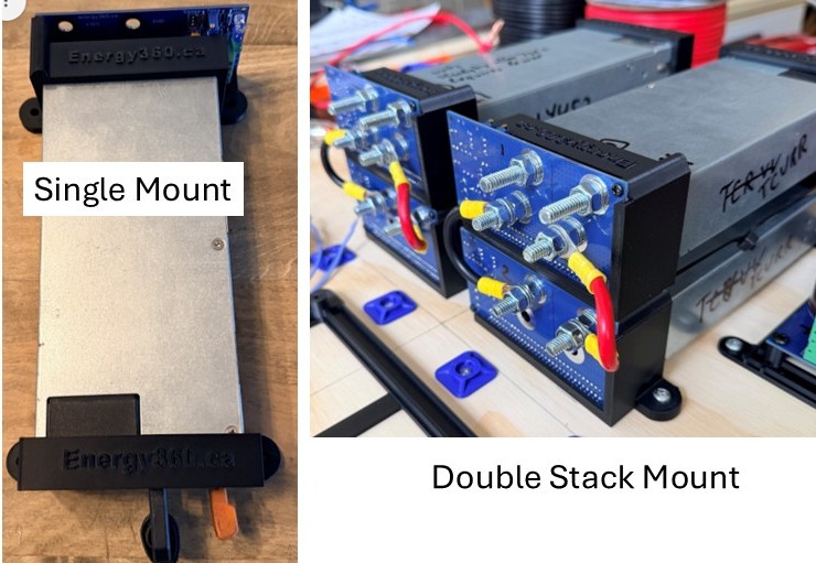 Energy360 single and double-stack server power supply mounts