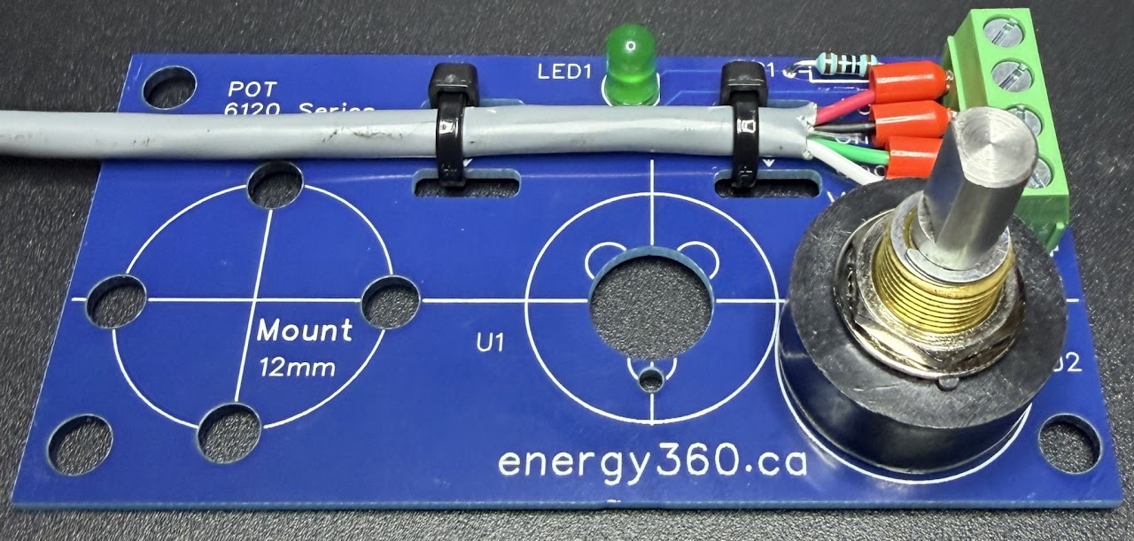 Position A sensor soldered directly into the Energy360 board