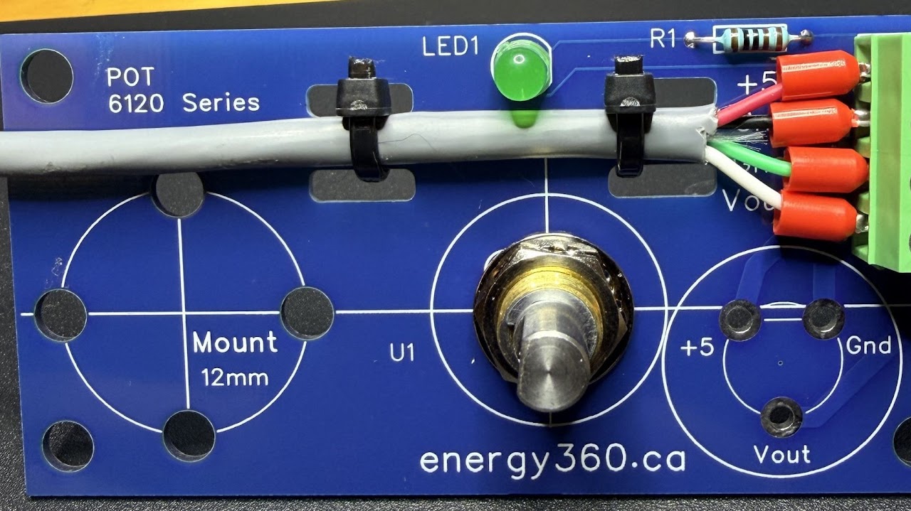 Position B potentiometer fitted through the Energy360 board